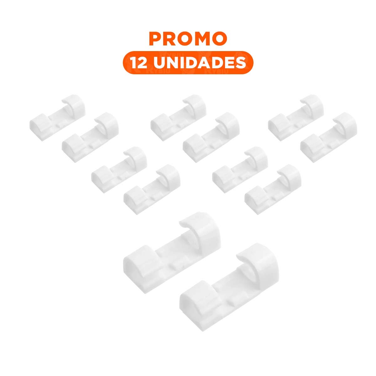 PACK12 FIJADORES PARA GESTION DE CABLES CON SET COLOR BLANCO DE 16 PIEZAS Y+REGALO STICKER - 1