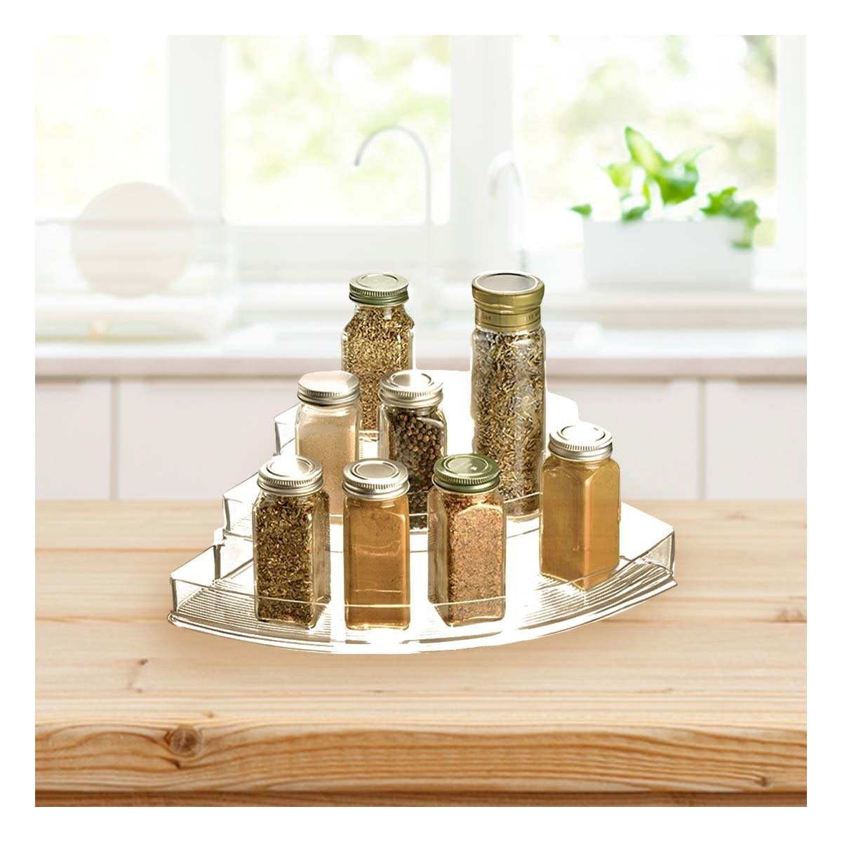 PORTA UTENSILIOS DE ACRILICO TRANSPARENTE 3 NIVELES PARA COCINA Y OFICINA Y+PAPEL REGALO - 2