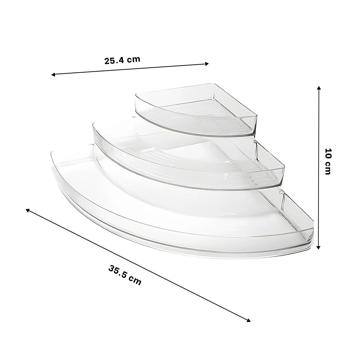 PORTA UTENSILIOS DE ACRILICO TRANSPARENTE 3 NIVELES PARA COCINA Y OFICINA Y+PAPEL REGALO - 4
