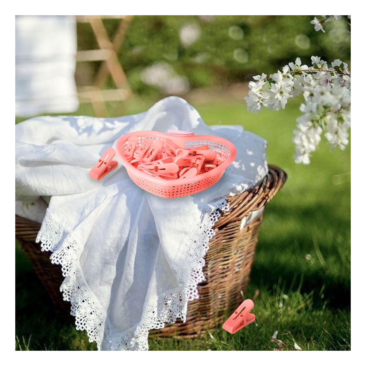 PACK12 ACCESORIO VERSATIL ROSADO CLARO EN FORMA DE CORAZON PARA MANTENER GANCHOS - 5