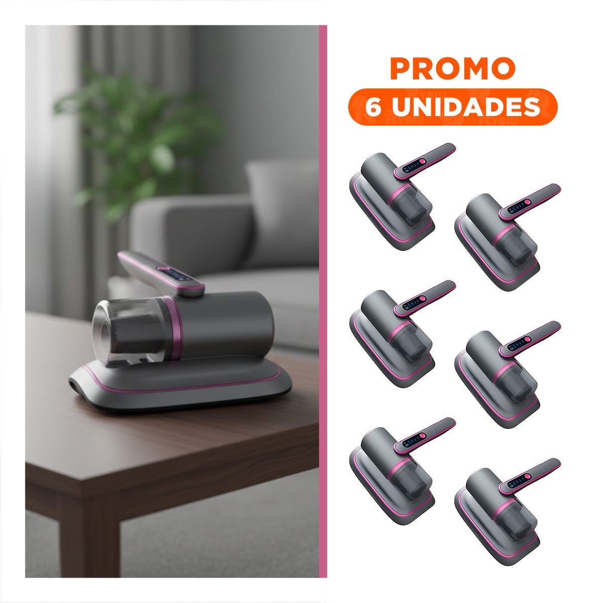 PACK6 SISTEMA PORTATIL PARA ACAROS EN PLOMO Y FUCSIA PARA COLCHONES - 1