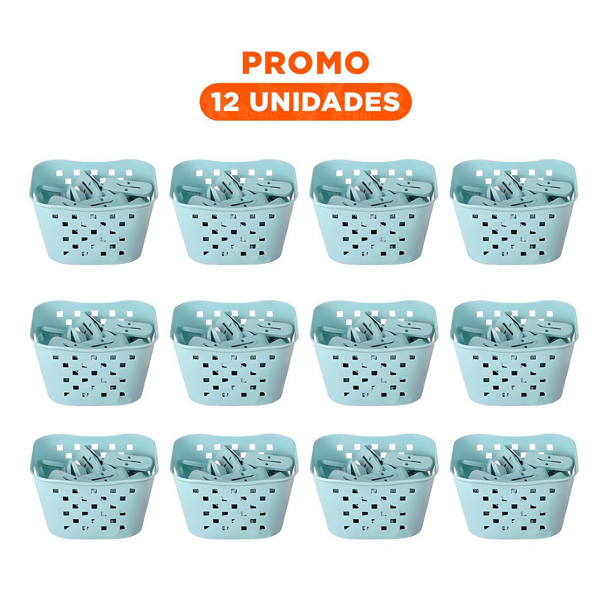 PACK12 CAJA VERSATIL CUADRADA CON GANCHOS VERDE CLARO PARA PRENDAS YREGALO STICKER - 1