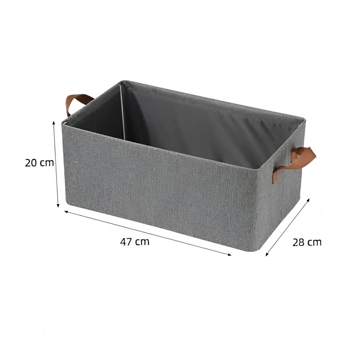 PACK2 COFRE ORGANIZADOR DE TELA PARA ROPA Y HOGAR PLOMO Y+REGALO STICKER - 4