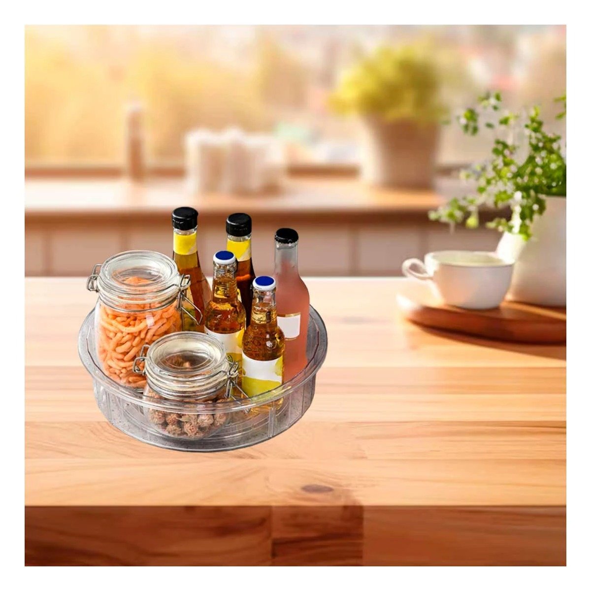 PACK6 BANDEJA MULTIFUNCIONAL DE COCINA GIRATORIA 360 GRADOS CON 4 COMPARTIMIENTOS - 3