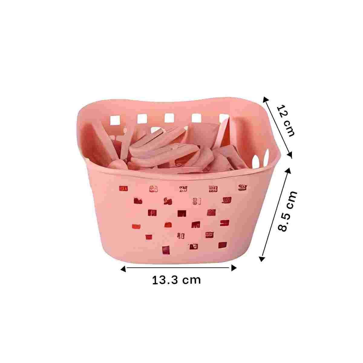 PACK2 CONTENEDOR CUADRADO CON GANCHOS ROSADO CLARO PARA ROPA Y+REGALO STICKER - 4