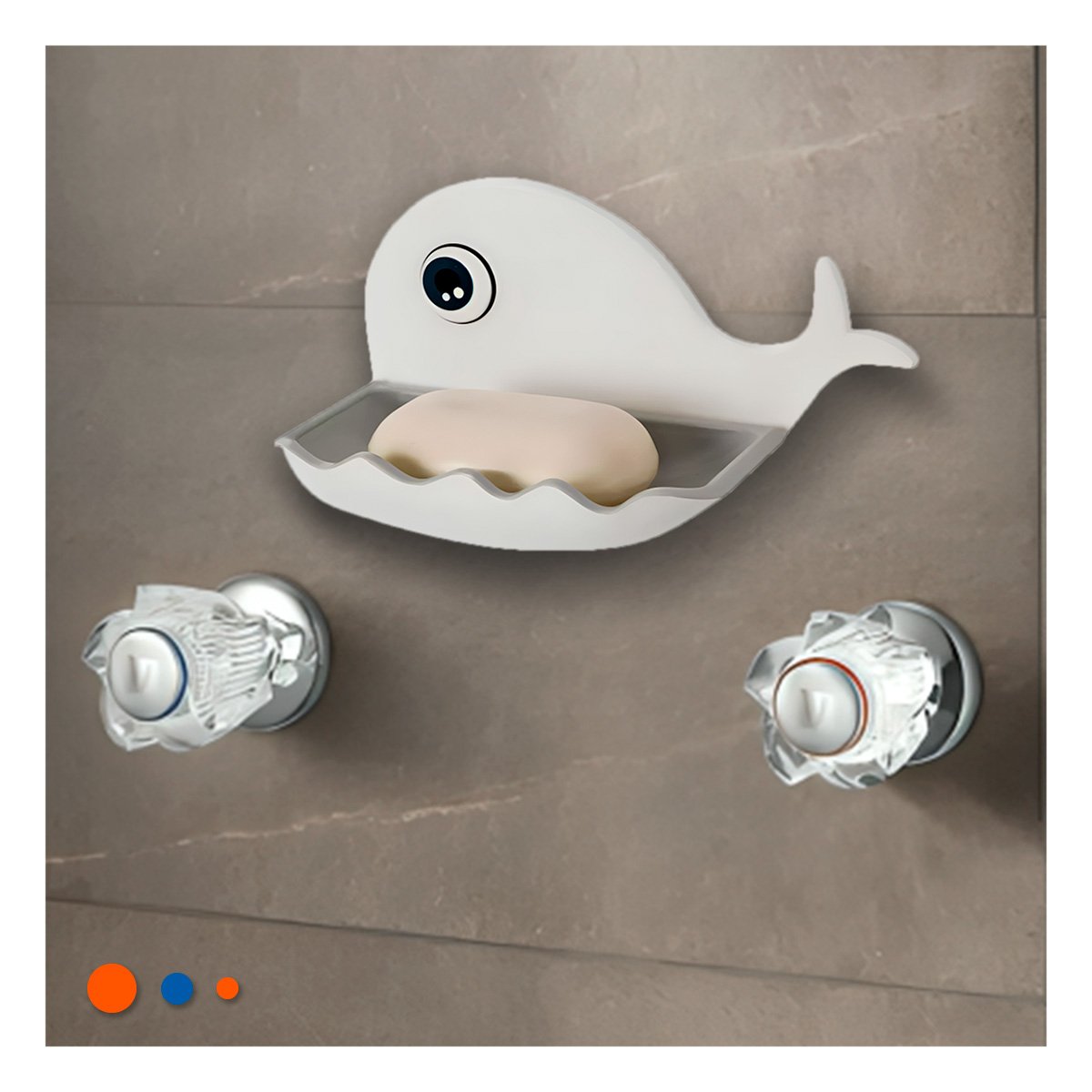 PACK4 CONTENEDOR BALLENA FORMA MODERNA PARA HOGAR ACABADO BLANCO Y PLOMO Y+REGALO STICKER - 5