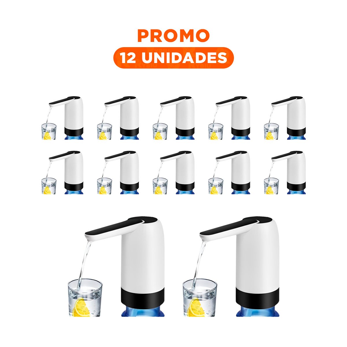 PACK12 EQUIPO ELECTRICO DE AGUA RECARGABLE BLANCO PARA COCINA MODERNA Y+REGALO STICKER - 1
