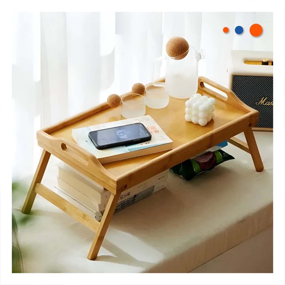 BASE AUXILIAR PLEGABLE PARA HOGAR EN COLOR MOSTAZA CON USO VERSATIL YPAPEL REGALO - 5