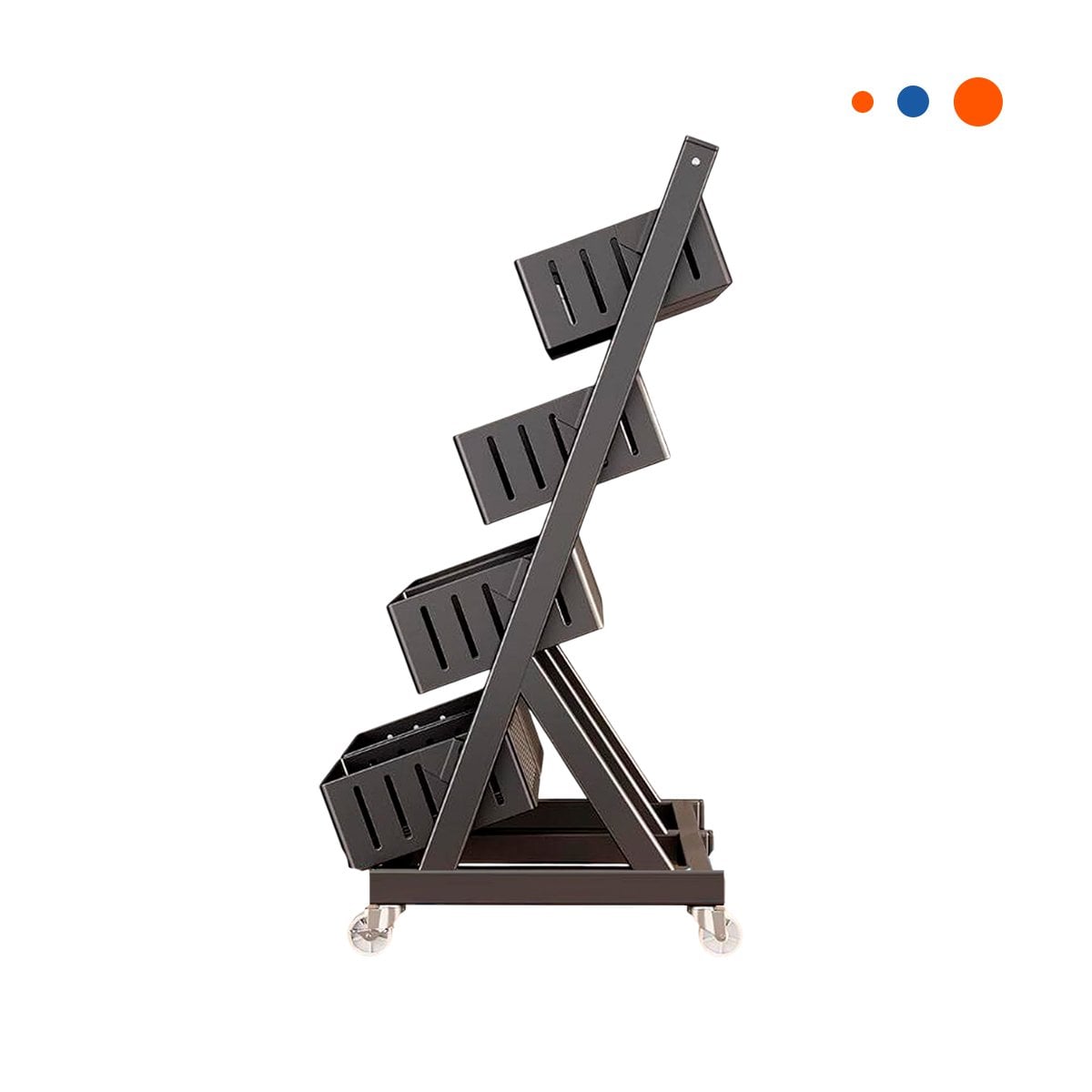 CARRITO ORGANIZADOR CON 4 NIVELES Y 8 BANDEJAS PARA HOGAR PRACTICO NEGRO YREGALO STICKER - 3