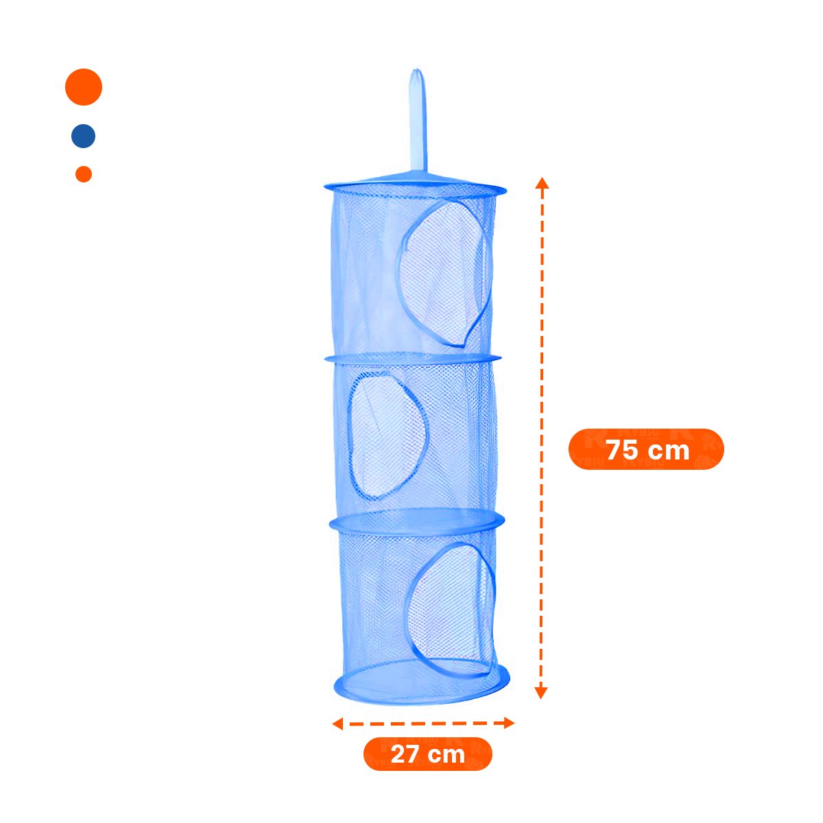 PACK6 UNIDAD COLGANTE TIPO RED 3 NIVELES AZUL MODERNA PARA ROPA Y+PAPEL REGALO - 4