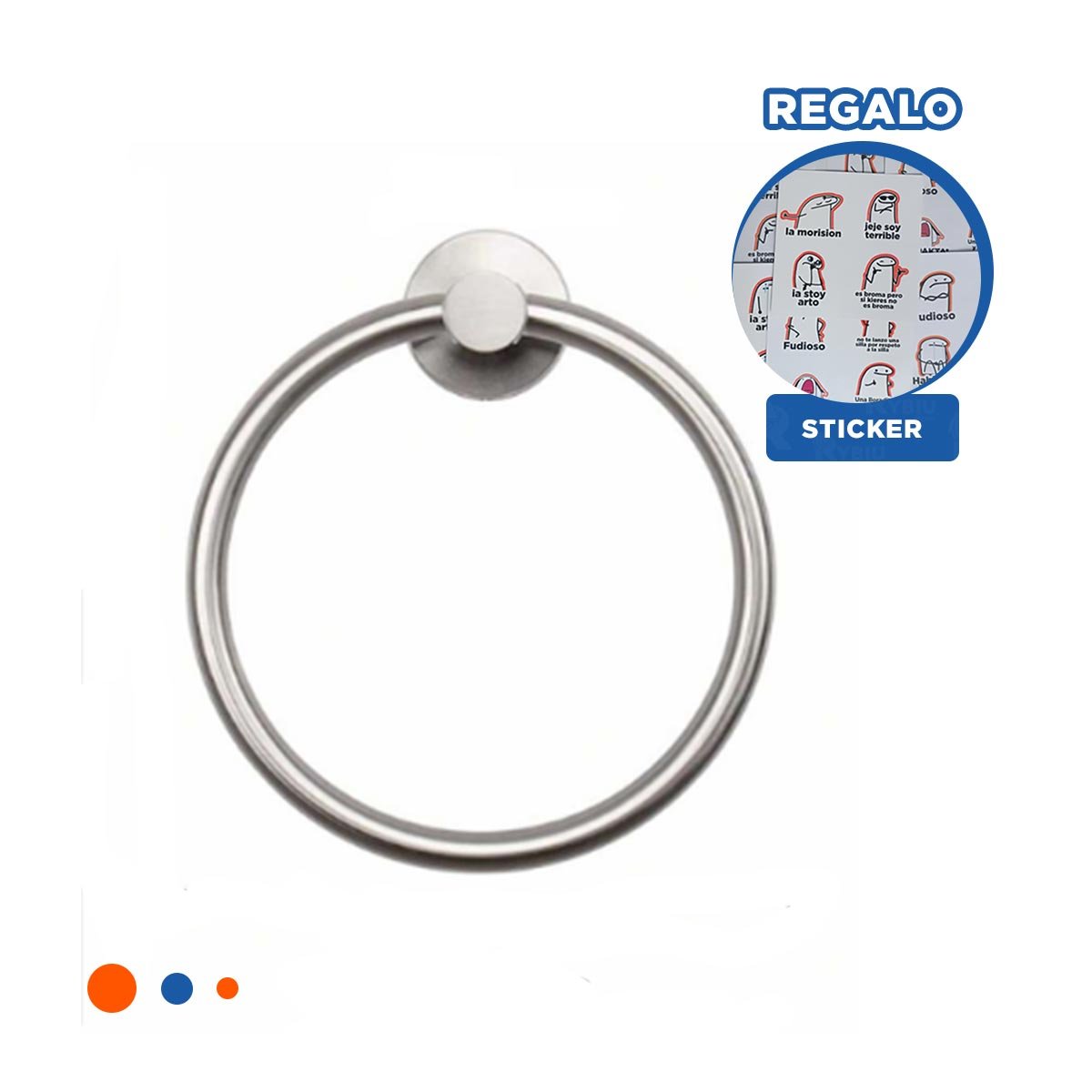 SOPORTE DE PARED EN FORMA DE ANILLO PARA MANTENER TOALLAS ORDENADAS YREGALO STICKER - 1