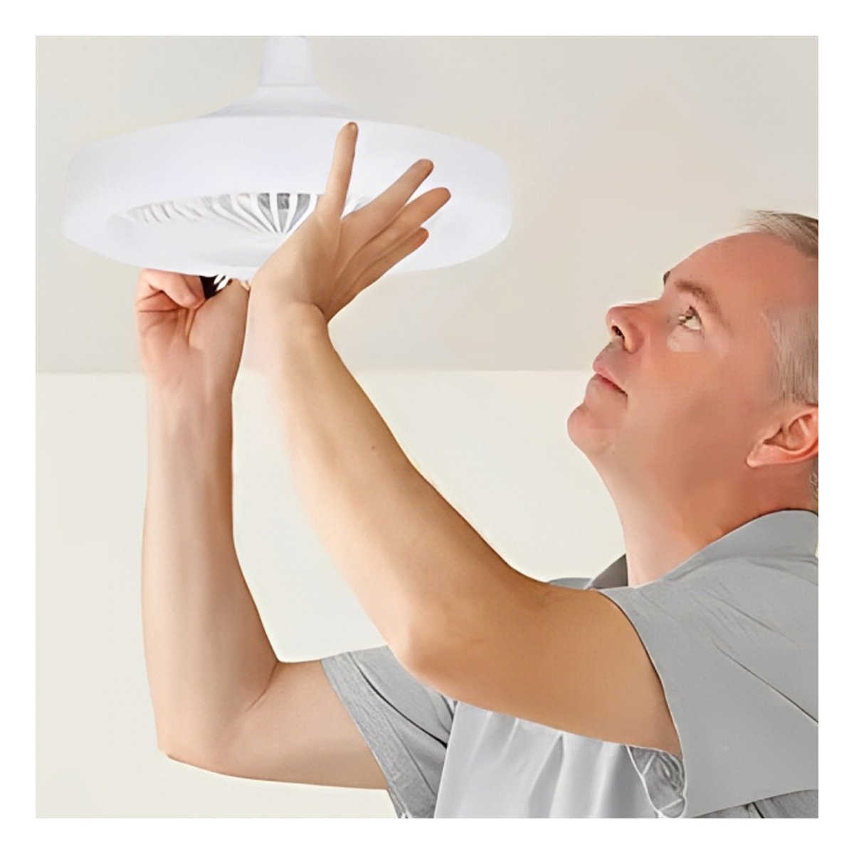 PACK4 LAMPARA MODERNA LED 30 W E27 E26 CON CONTROL REMOTO BLANCO PARA HOGAR Y+PAPEL REGALO - 5