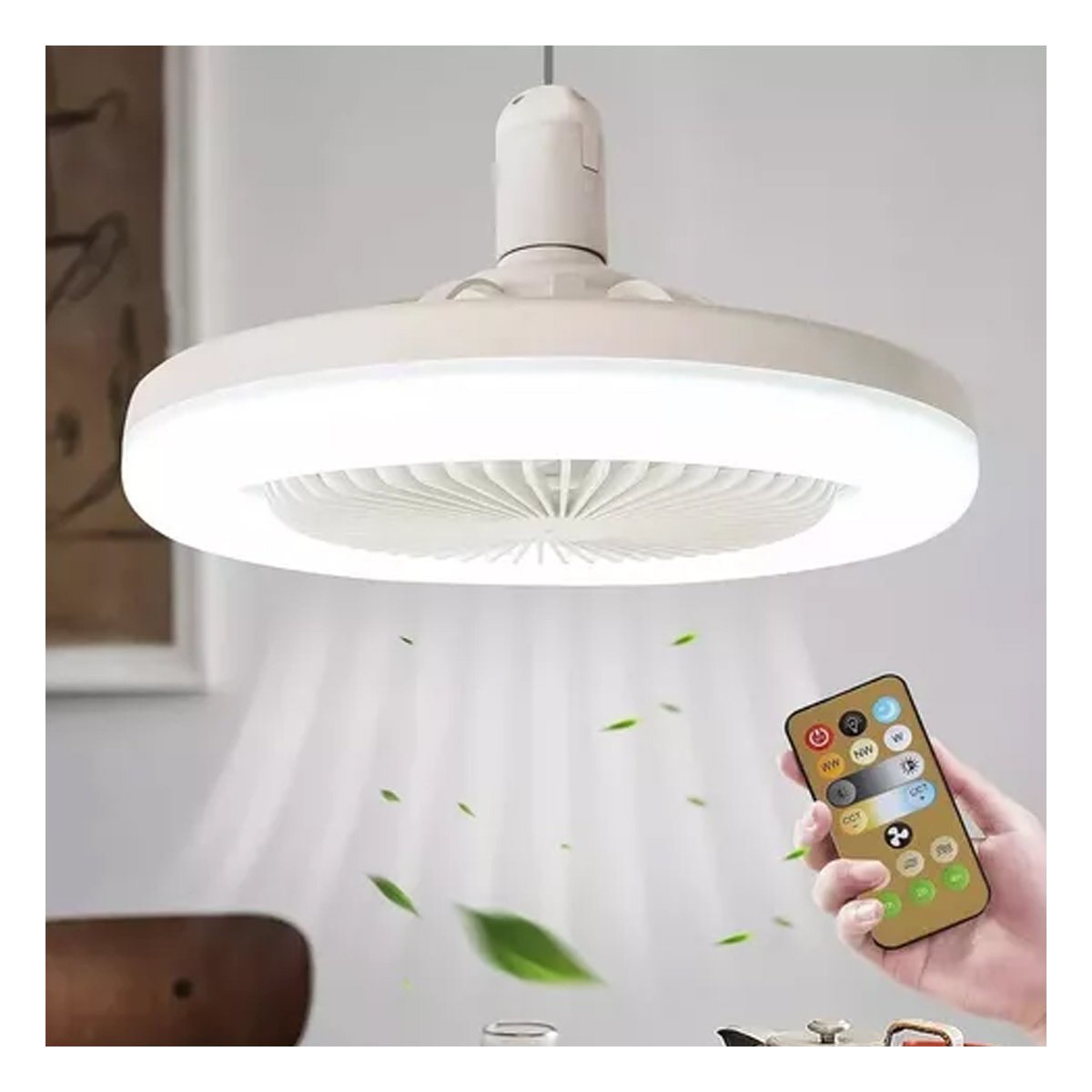 PACK4 FOCO MODERNO LED 30 W E27 E26 CON CONTROL REMOTO BLANCO PARA SALA - 2