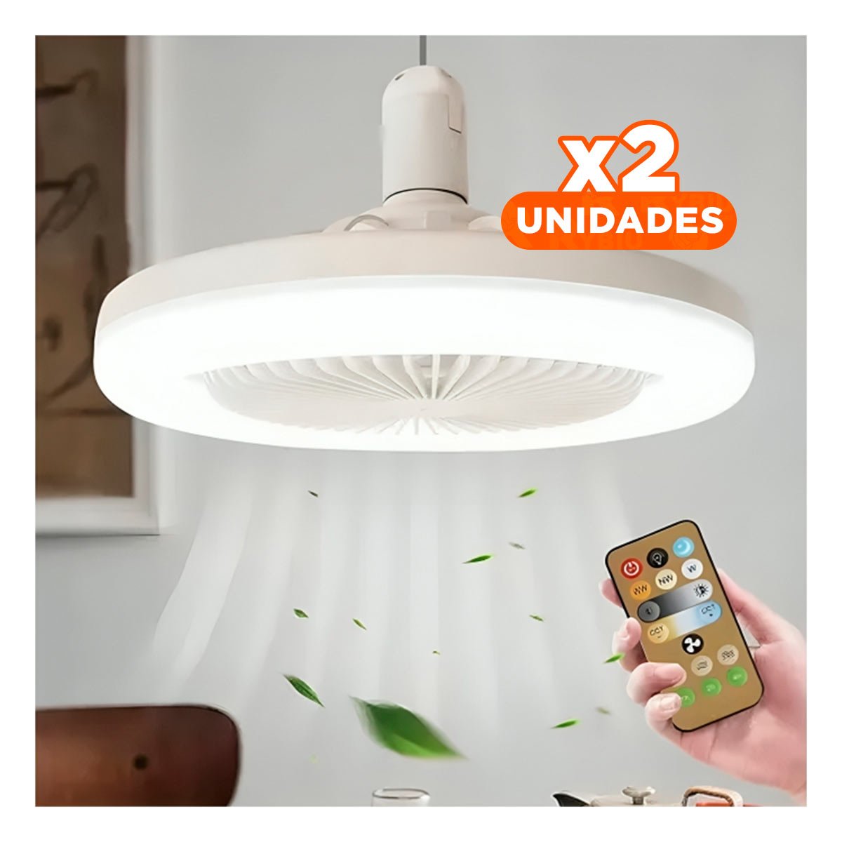 PACK2 ILUMINACION LUZ LED 30 W E27 E26 CON CONTROL REMOTO BLANCO HABITACION Y+REGALO STICKER - 1