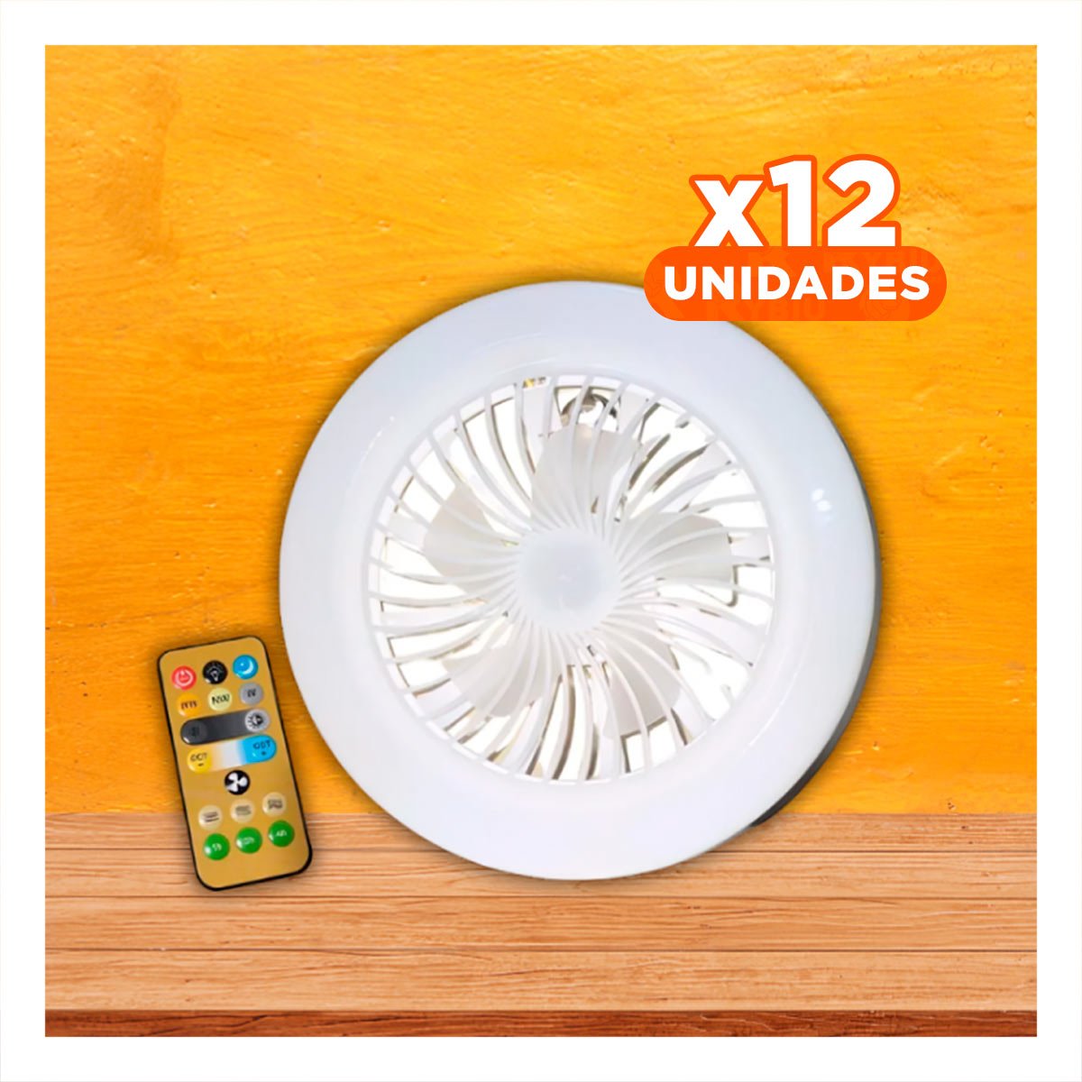 PACK12 LAMPARA CON CONTROL REMOTO LED 30 W E27 E26 BLANCO PARA HOGAR Y DORMITORIO - 1