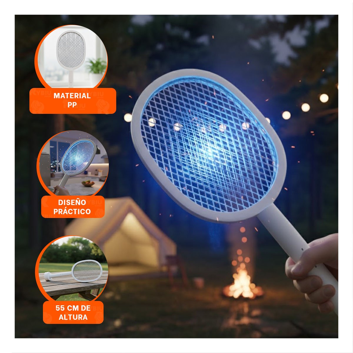 PACK2 RECURSO ELECTRICO MOSQUITERA CON BASE PARA CONTROL DE MOSQUITOS YPAPEL REGALO - 5