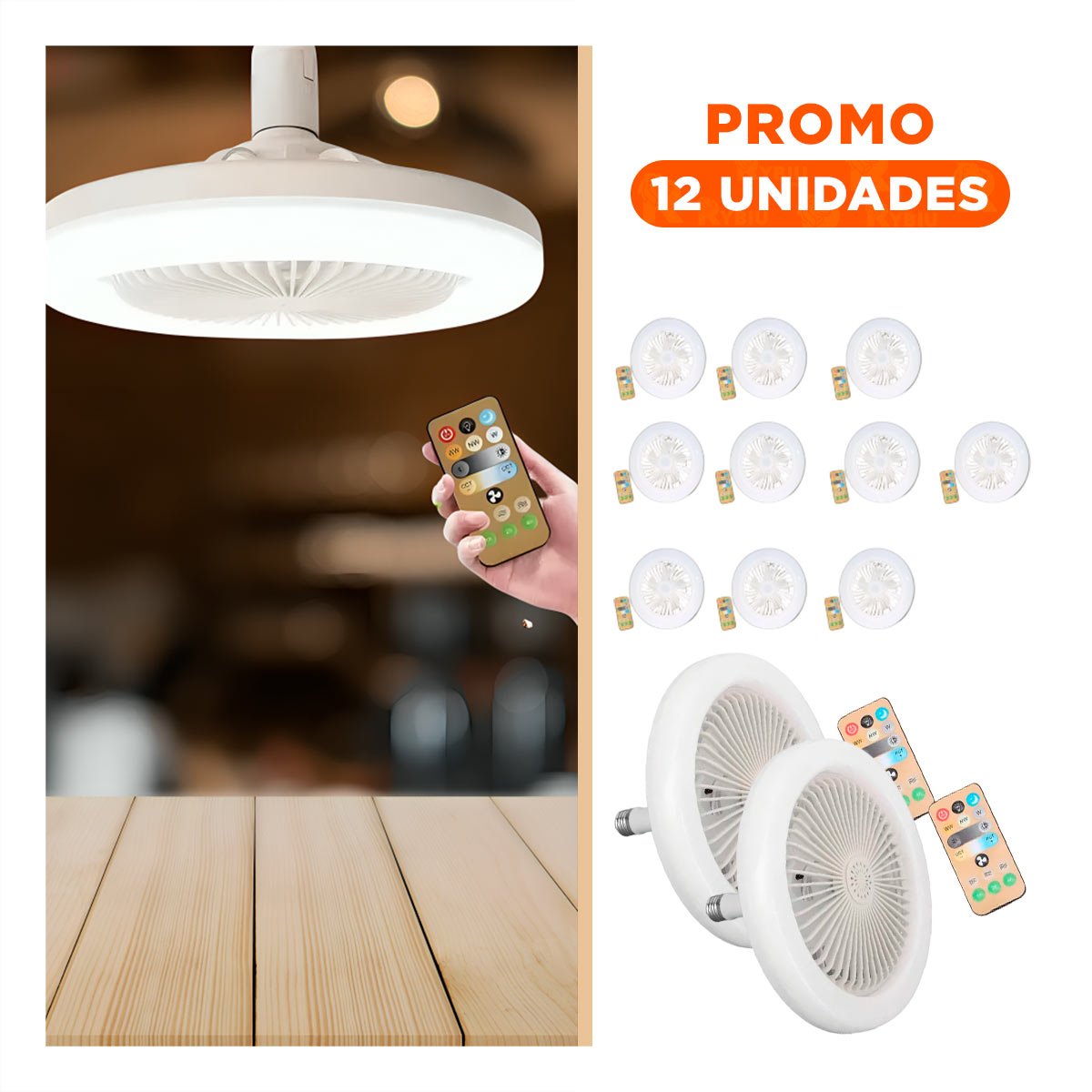 PACK12 BOMBILLA CON CONTROL REMOTO LED 30 W E27 E26 BLANCO PARA HABITACION Y+REGALO STICKER - 1