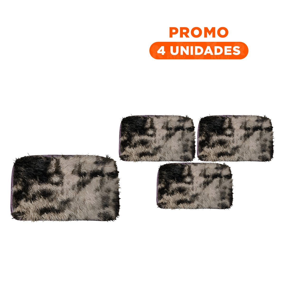 PACK2 ALFOMBRA RECTANGULAR DE 40X60CM Y SUPERFICIE PELUCHE MARRON Y CREMA YREGALO STICKER - 1