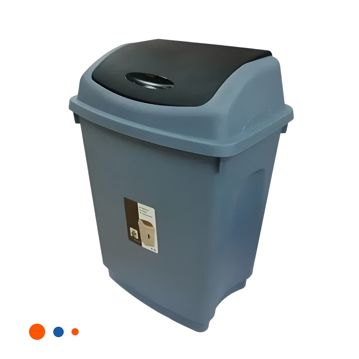 PACK6 CONTENEDOR DE BASURA VAIVEN COLOR AZUL PARA HOGAR 10L YREGALO STICKER - 2