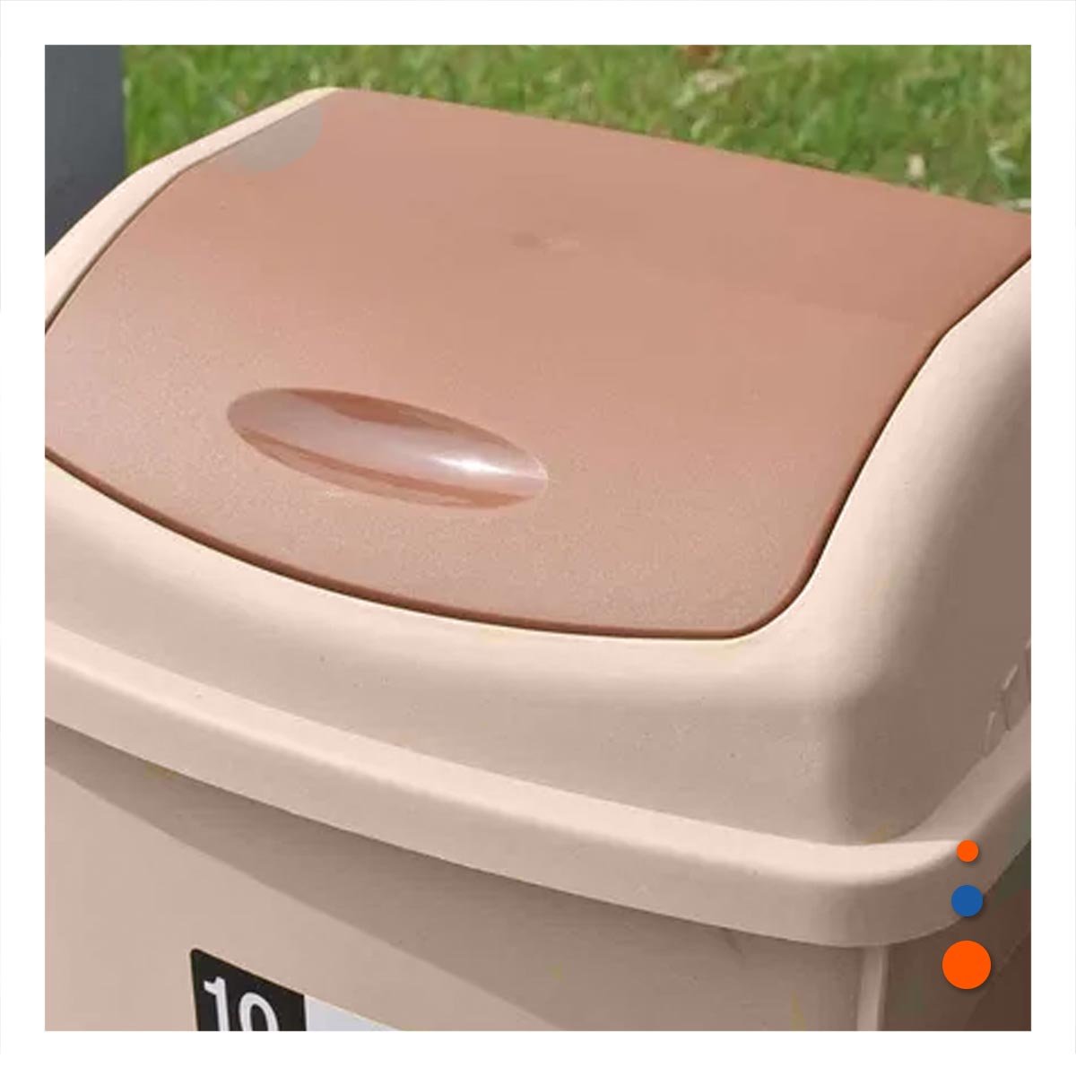 PACK12 DEPOSITO MARRON PARA BASURA CON TAPA VAIVEN FUNCIONAL 10L YPAPEL REGALO - 5