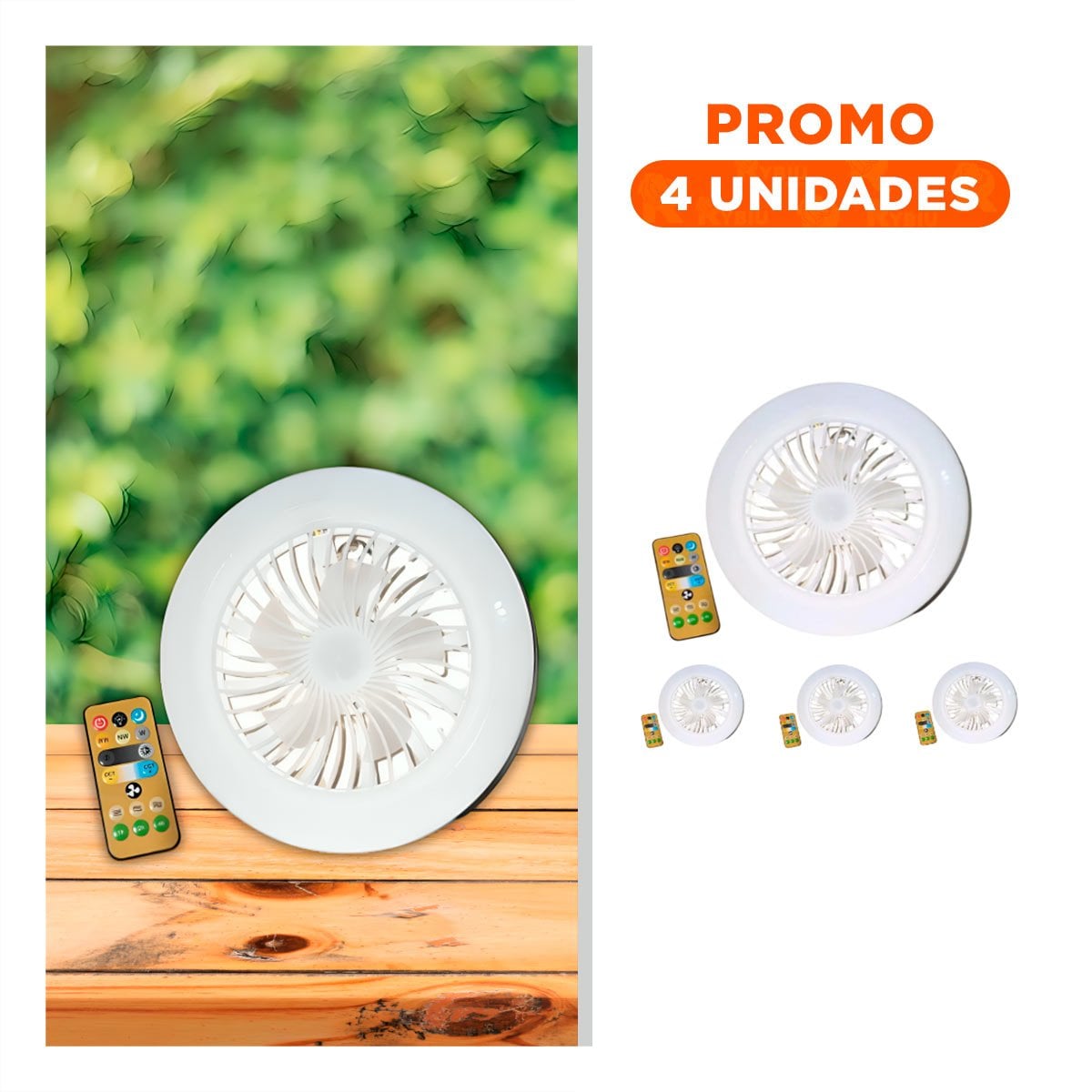PACK4 LUMINARIA MODERNA LED 30 W E27 E26 CON CONTROL REMOTO BLANCO PARA CASA Y+REGALO STICKER - 1