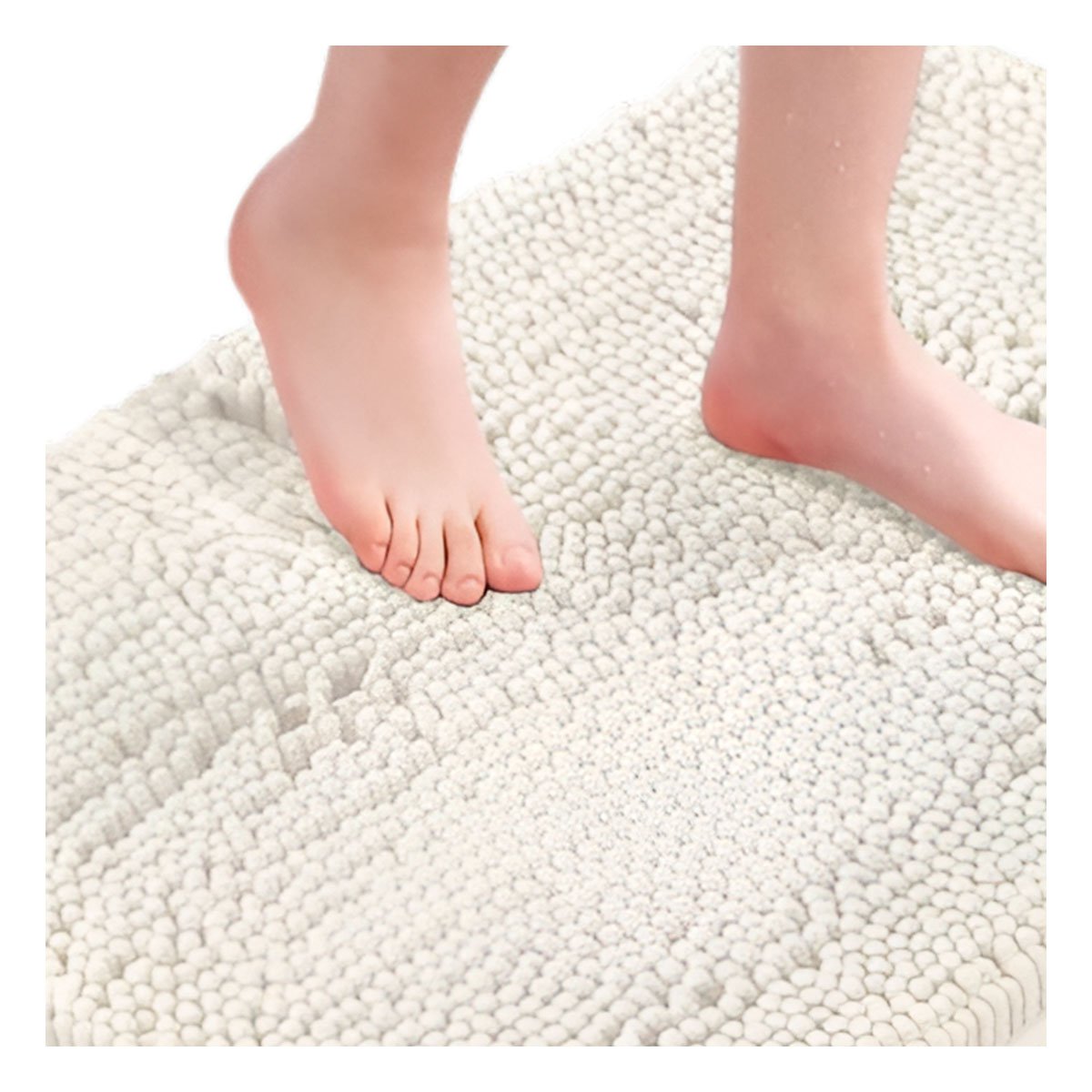 PACK4 PRODUCTO DE PISO OVALADO DE MICROFIBRA 40X60CM CREMA PARA USO INTERIOR Y+PAPEL REGALO - 2