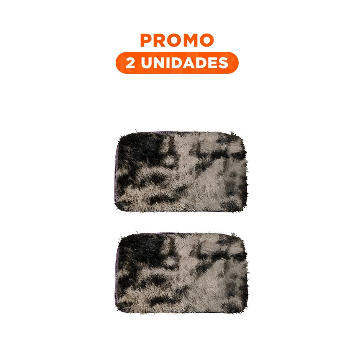 PACK2 ALFOMBRA DIMENSIONES 40X60CM CON ACABADO PELUCHE RECTANGULAR MARRON Y CREMA - 1