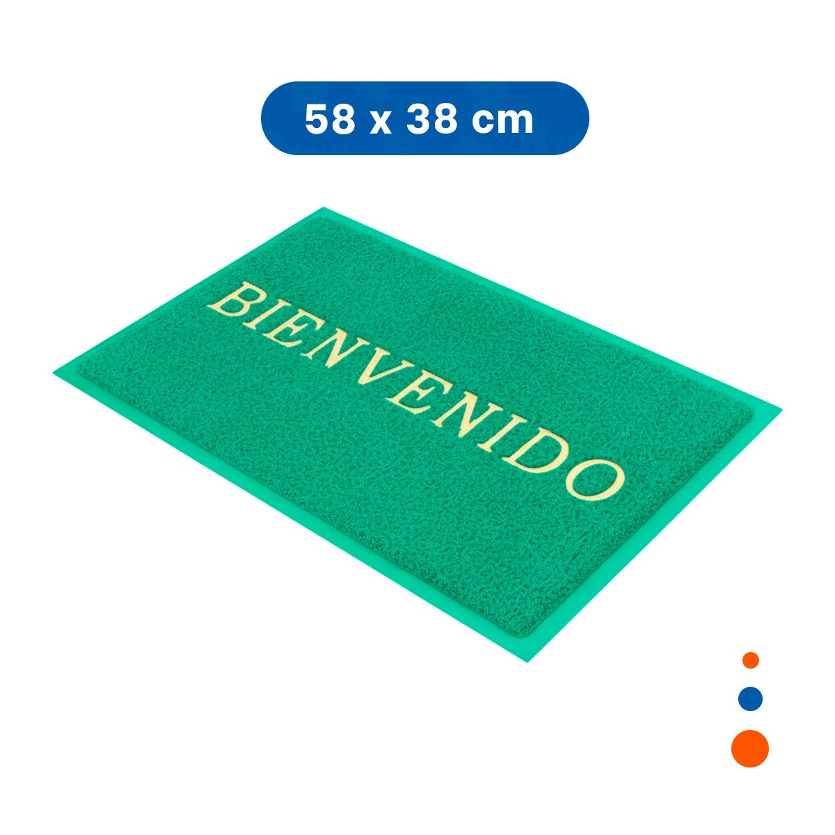 PACK6 ESTERA RECTANGULAR BIENVENIDO VERDE PARA COCINA SALA Y PASILLO - 4