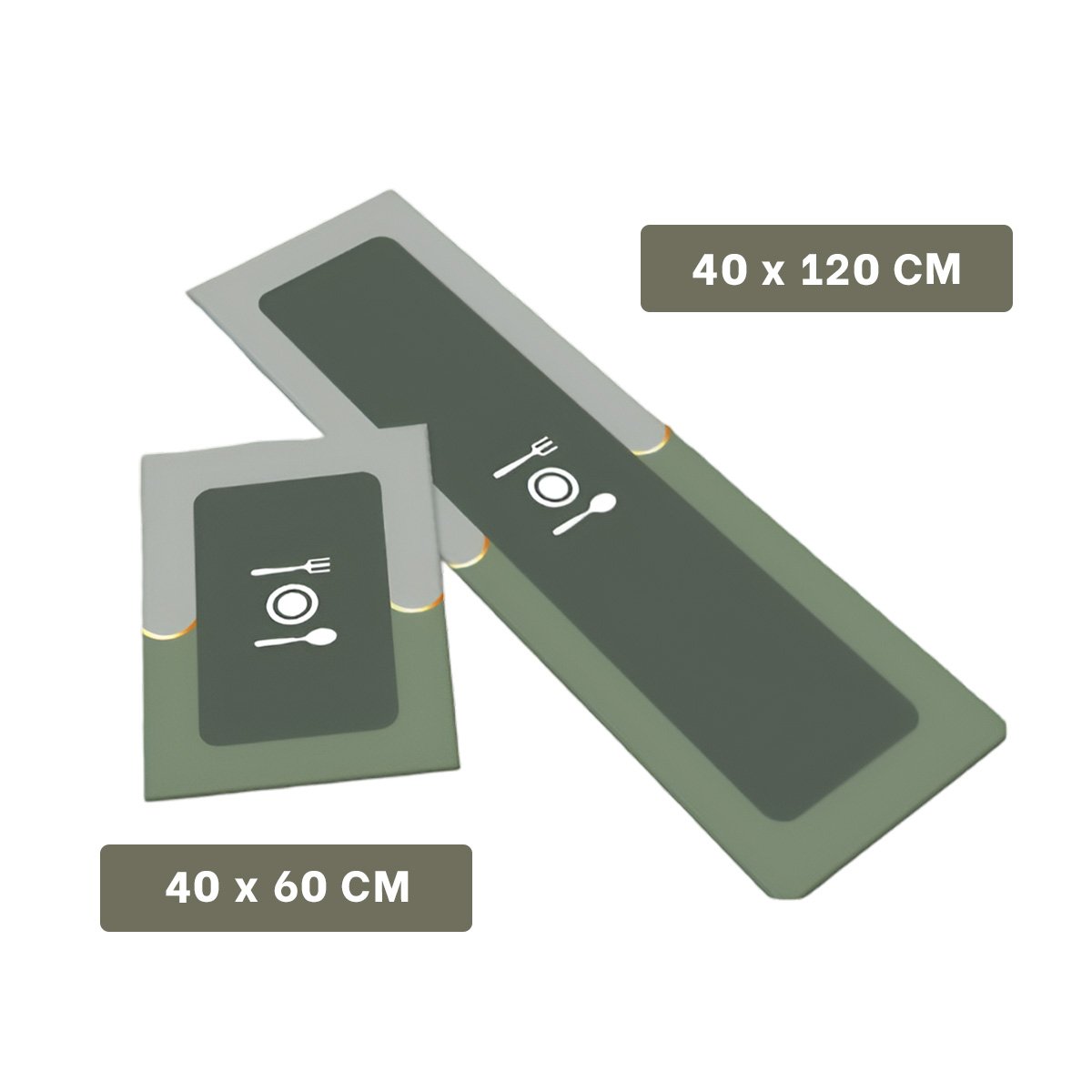 PACK4 SUPERFICIE DE PISO ANTIDESLIZANTE PARA COCINA Y USO COTIDIANO VERDE - 4