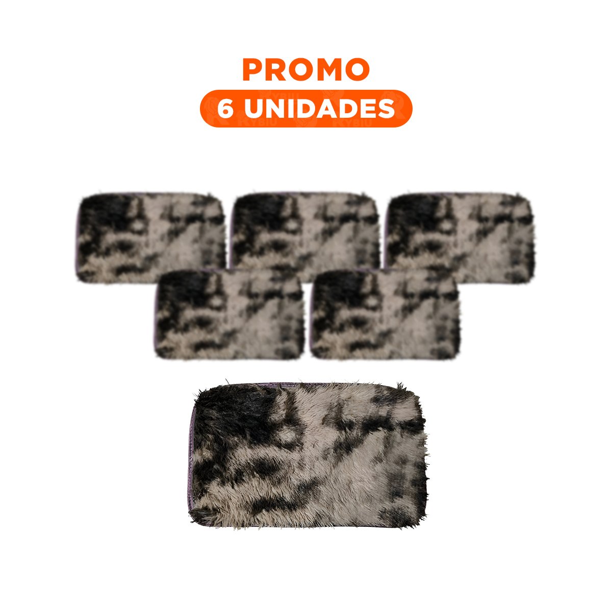 PACK4 ALFOMBRA MARRON Y CREMA CON TEXTURA PELUCHE RECTANGULAR 40X60CM YPAPEL REGALO - 1