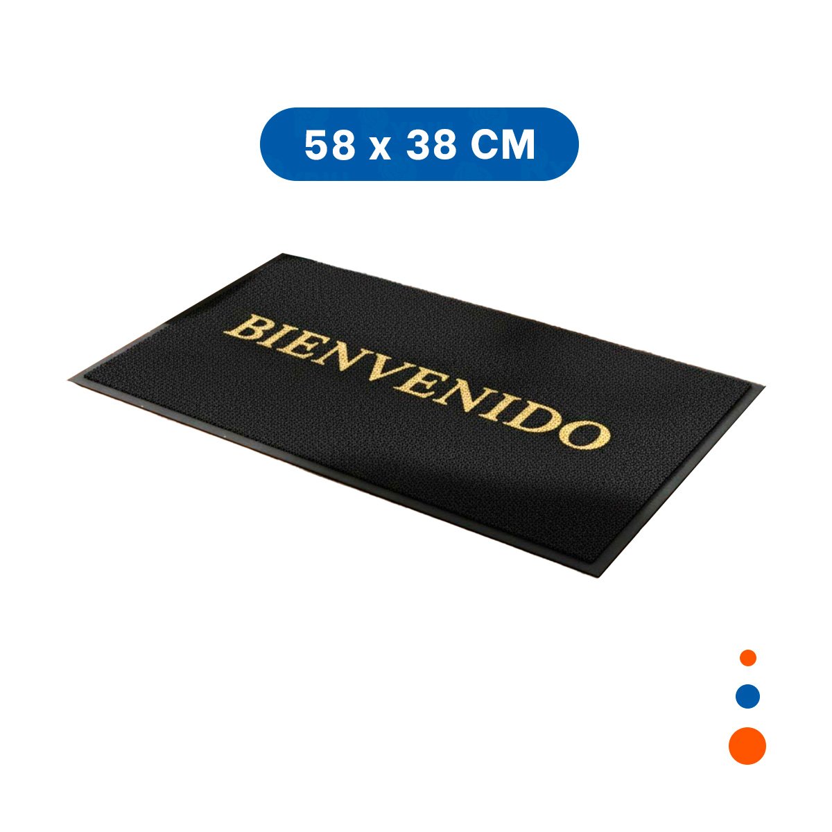 PACK4 FELPUDO RECTANGULAR BIENVENIDO NEGRO PARA COCINA SALA Y ACCESO Y+PAPEL REGALO - 4