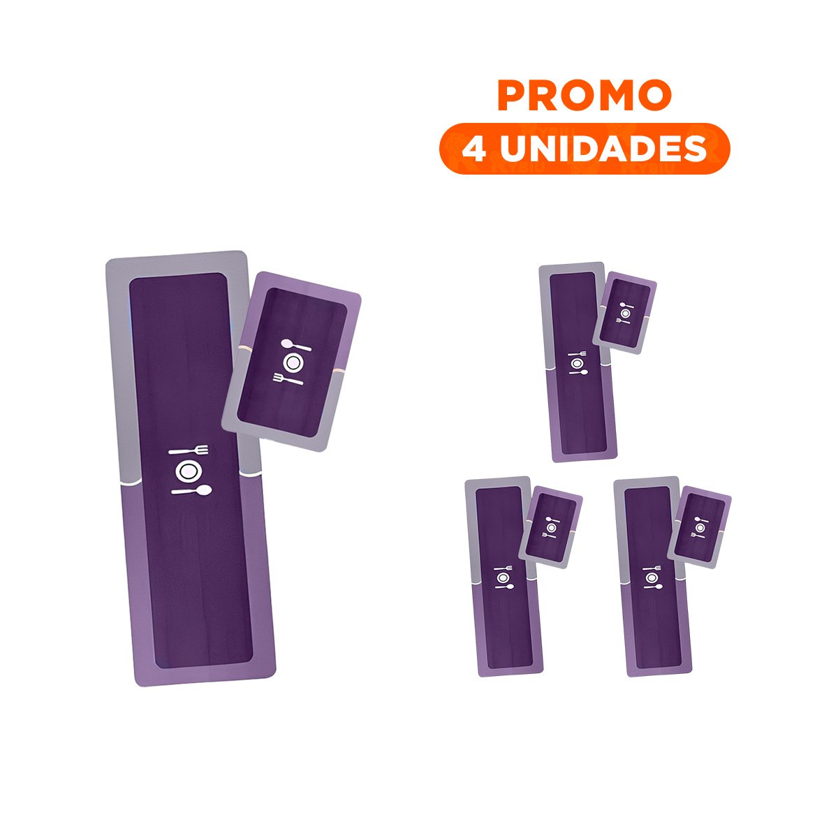 PACK4 ACCESORIO DE PISO ANTIDESLIZANTE PARA COCINA Y ZONAS DE CASA MORADO Y+REGALO STICKER - 1