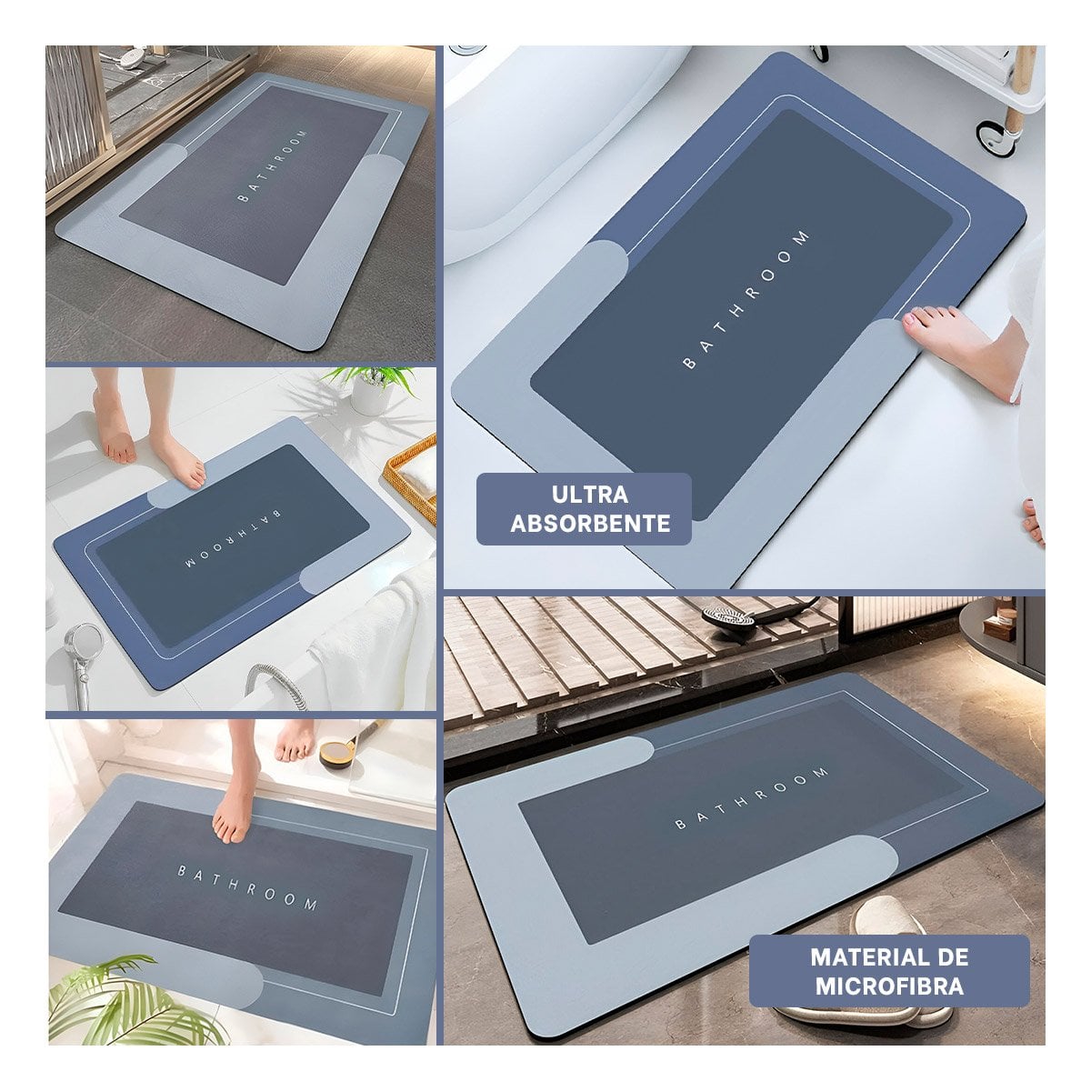 SUPERFICIE RECTANGULAR AZUL PARA USO DIARIO EN AMBIENTES DE BANO HOGAR Y+LIGAS REGALO - 5