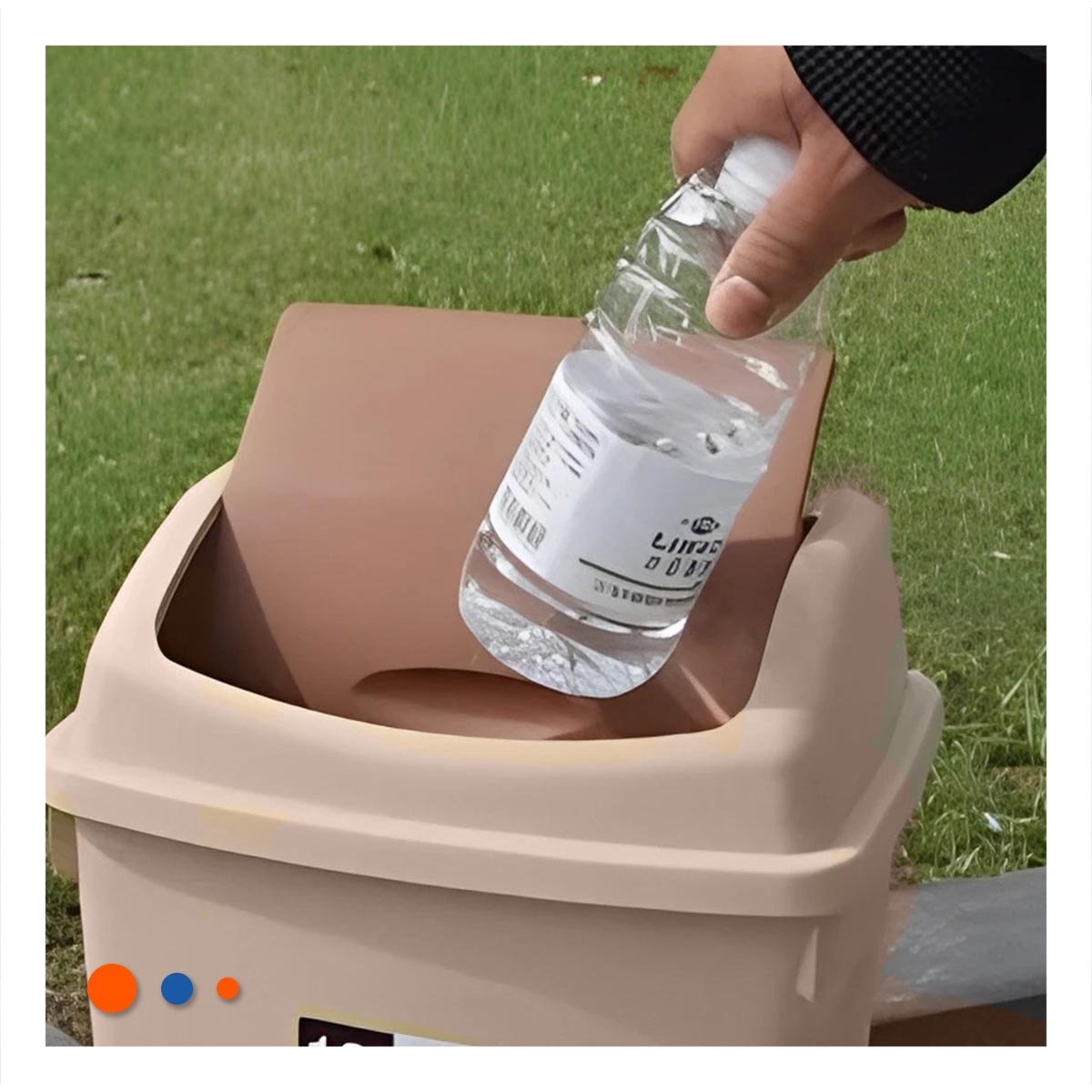 PACK12 CONTENEDOR CON TAPA VAIVEN DE BASURA EN MARRON 10L - 3
