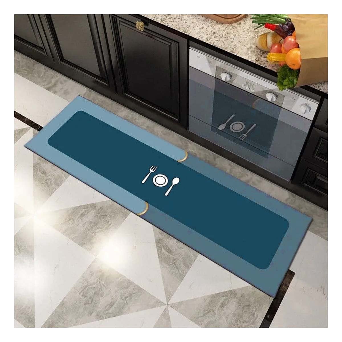 ALFOMBRA ANTIDESLIZANTE DE PISO PARA COCINA Y AMBIENTES DEL HOGAR NARANJA - 2