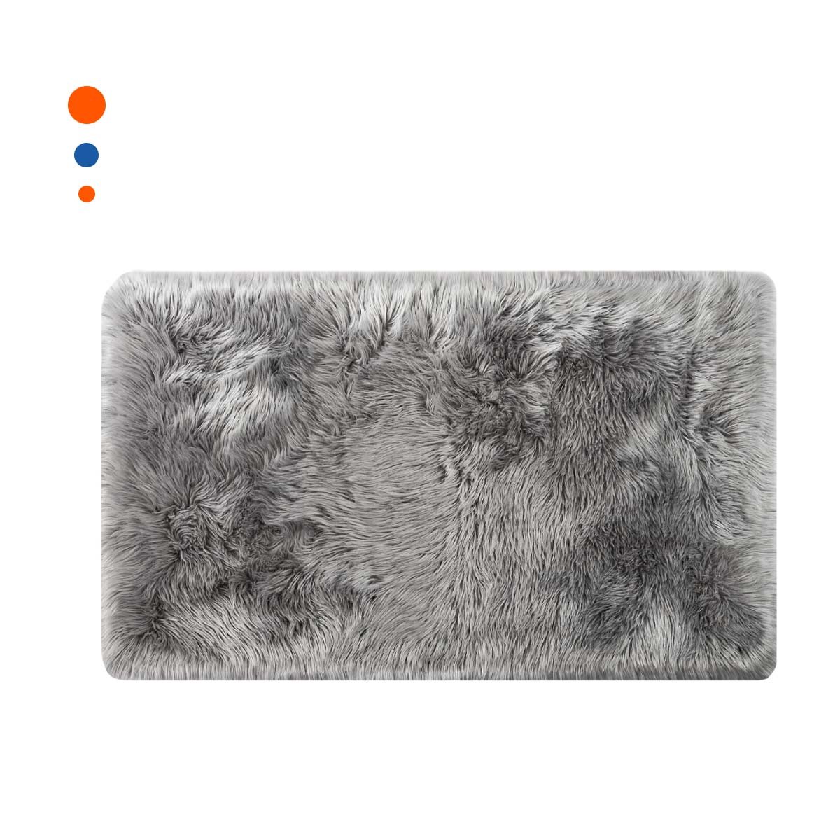 TAPETE PLOMO DE PELUCHE RECTANGULAR CON DIMENSIONES 40X60CM YPAPEL REGALO - 1