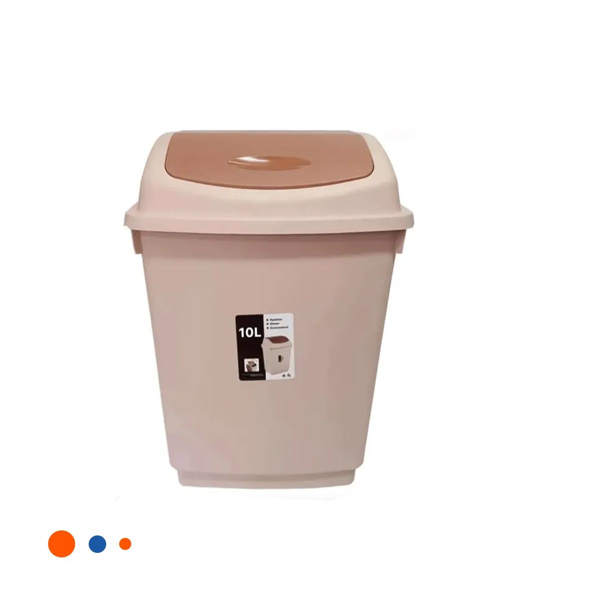 PACK2 TACHO MARRON DE BASURA CON TAPA VAIVEN Y ALMACENAMIENTO 10L YREGALO STICKER - 2