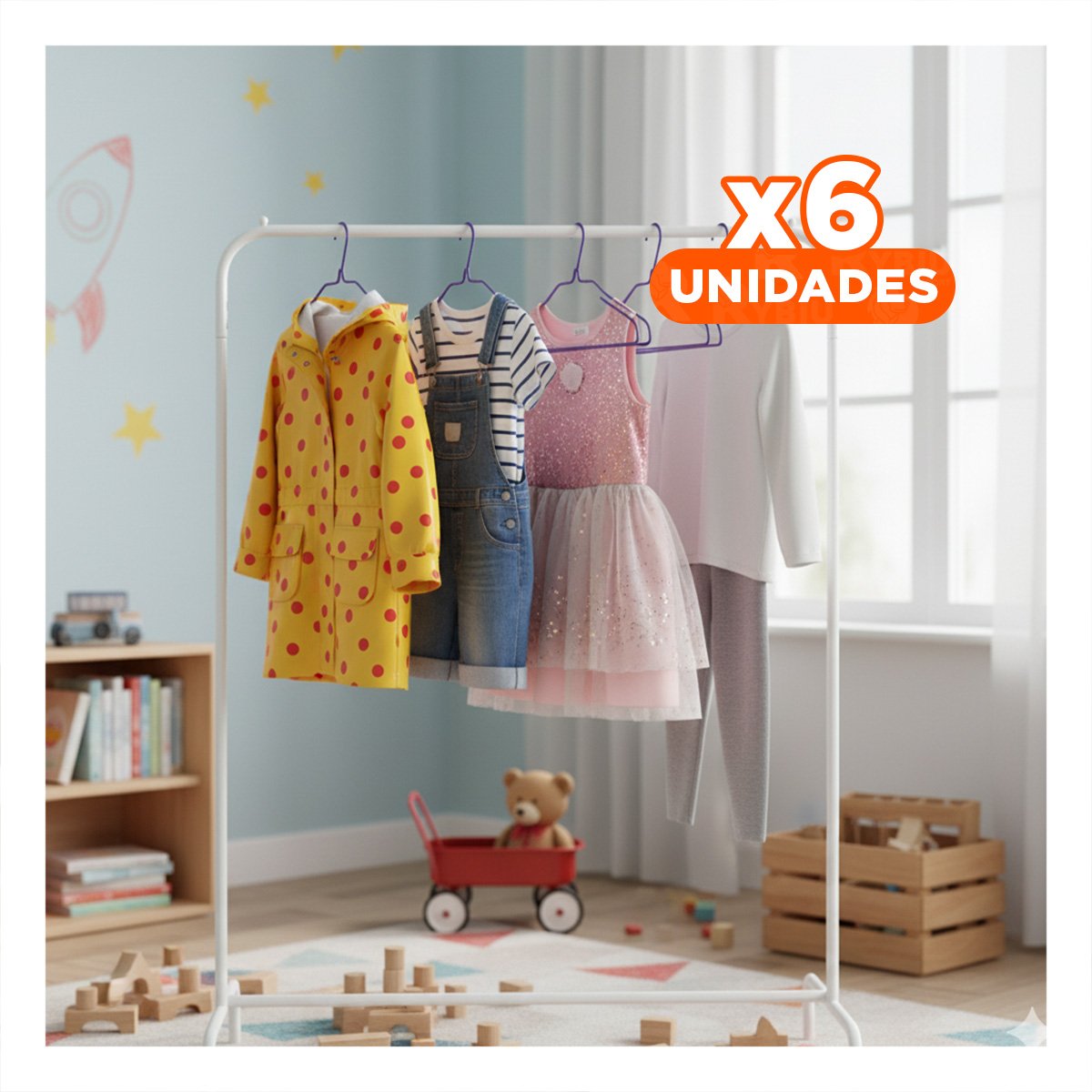 PACK6 ESTRUCTURA PARA GUARDAR CAMISAS INFANTILES 10 PIEZAS 29X19CM MORADO Y+REGALO STICKER - 1