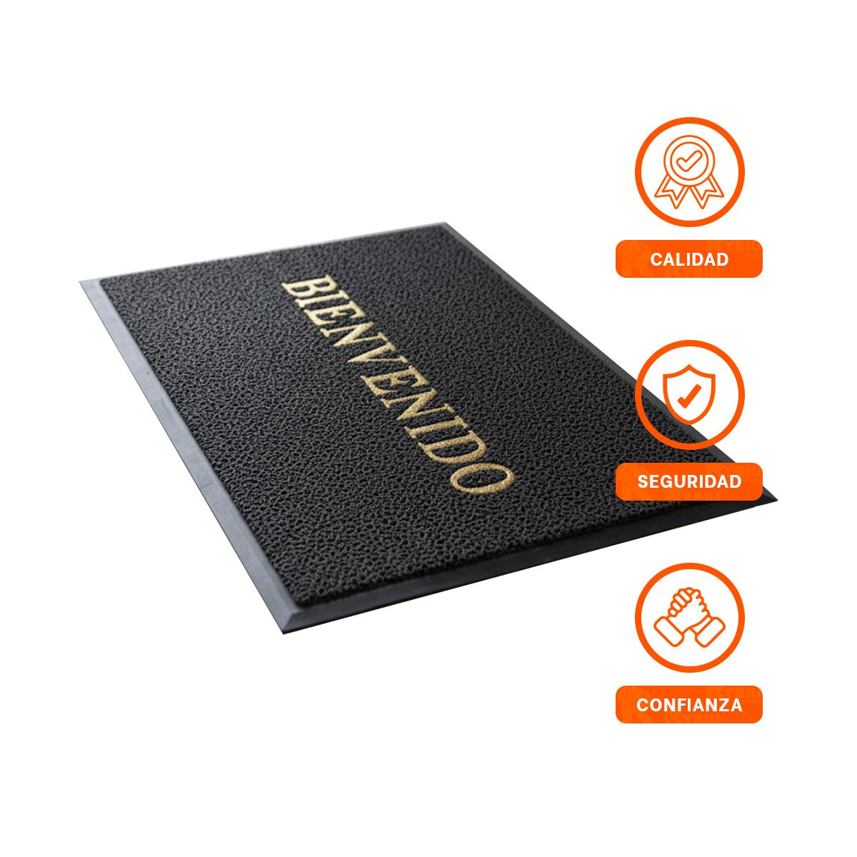 ESTERA RECTANGULAR BIENVENIDO PLOMO PARA PASILLO Y ZONA DE ACCESO Y+LIGAS REGALO - 3