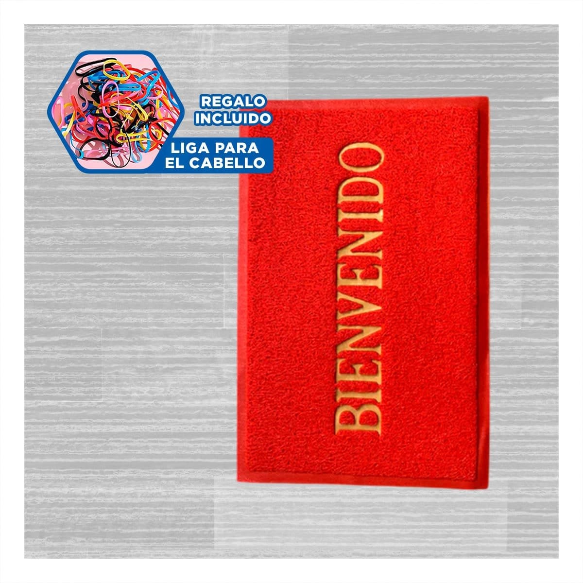ESTERA RECTANGULAR BIENVENIDO ROJO PARA ENTRADA Y PASILLO HOGAR Y+LIGAS REGALO - 2