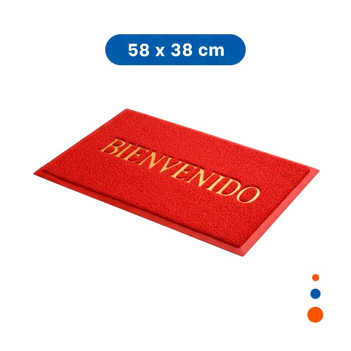ESTERA RECTANGULAR BIENVENIDO ROJO PARA ENTRADA Y PASILLO HOGAR Y+LIGAS REGALO - 4