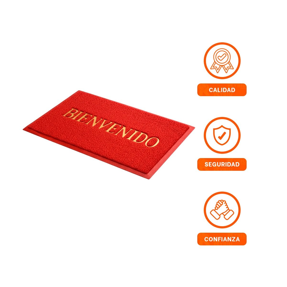 ESTERA RECTANGULAR BIENVENIDO ROJO PARA ENTRADA Y PASILLO HOGAR Y+LIGAS REGALO - 5