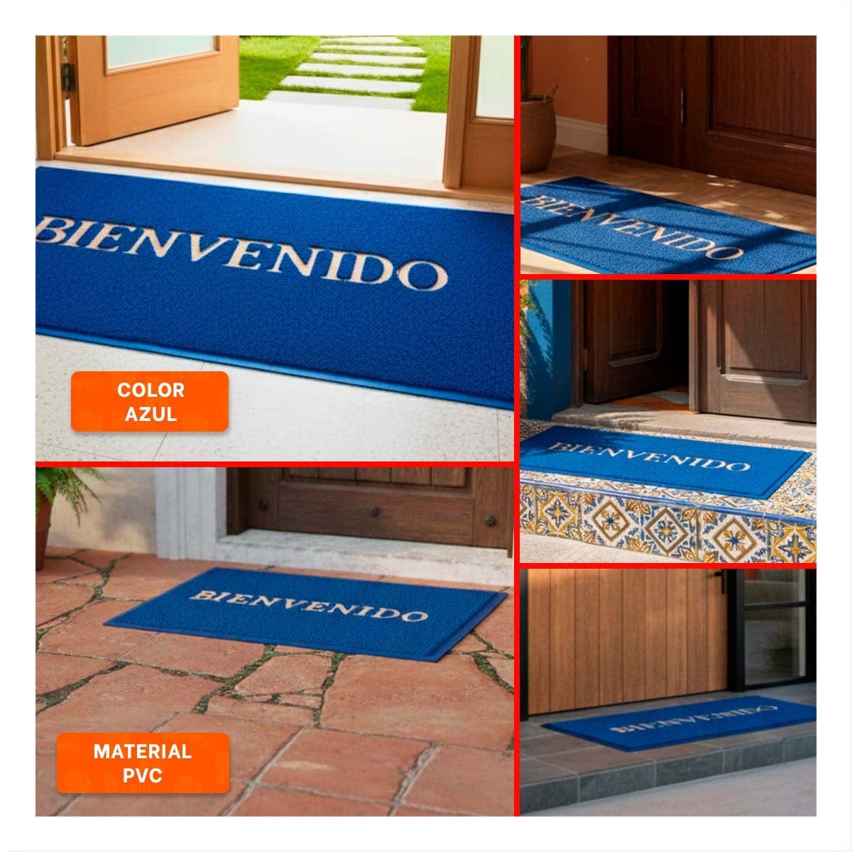 ESTERA RECTANGULAR BIENVENIDO NEGRO COMODA Y MODERNA PARA ENTRADA PRINCIPAL Y+POST IT - 5