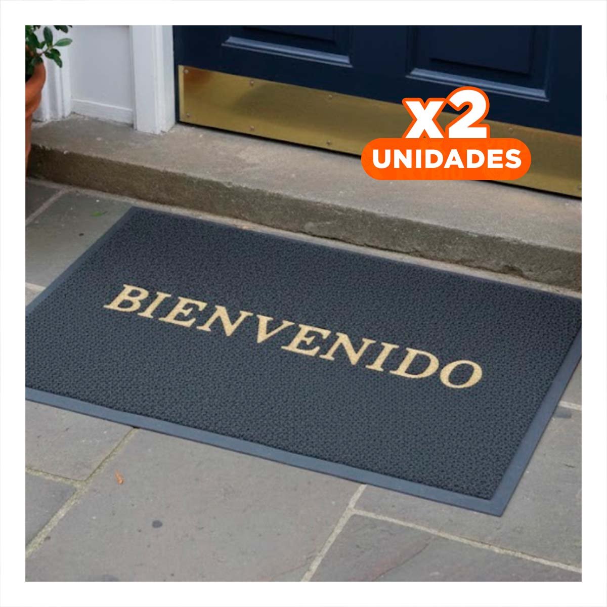 PACK2 COBERTOR RECTANGULAR BIENVENIDO PLOMO PARA RECIBIDOR Y COCINA Y+REGALO STICKER - 1