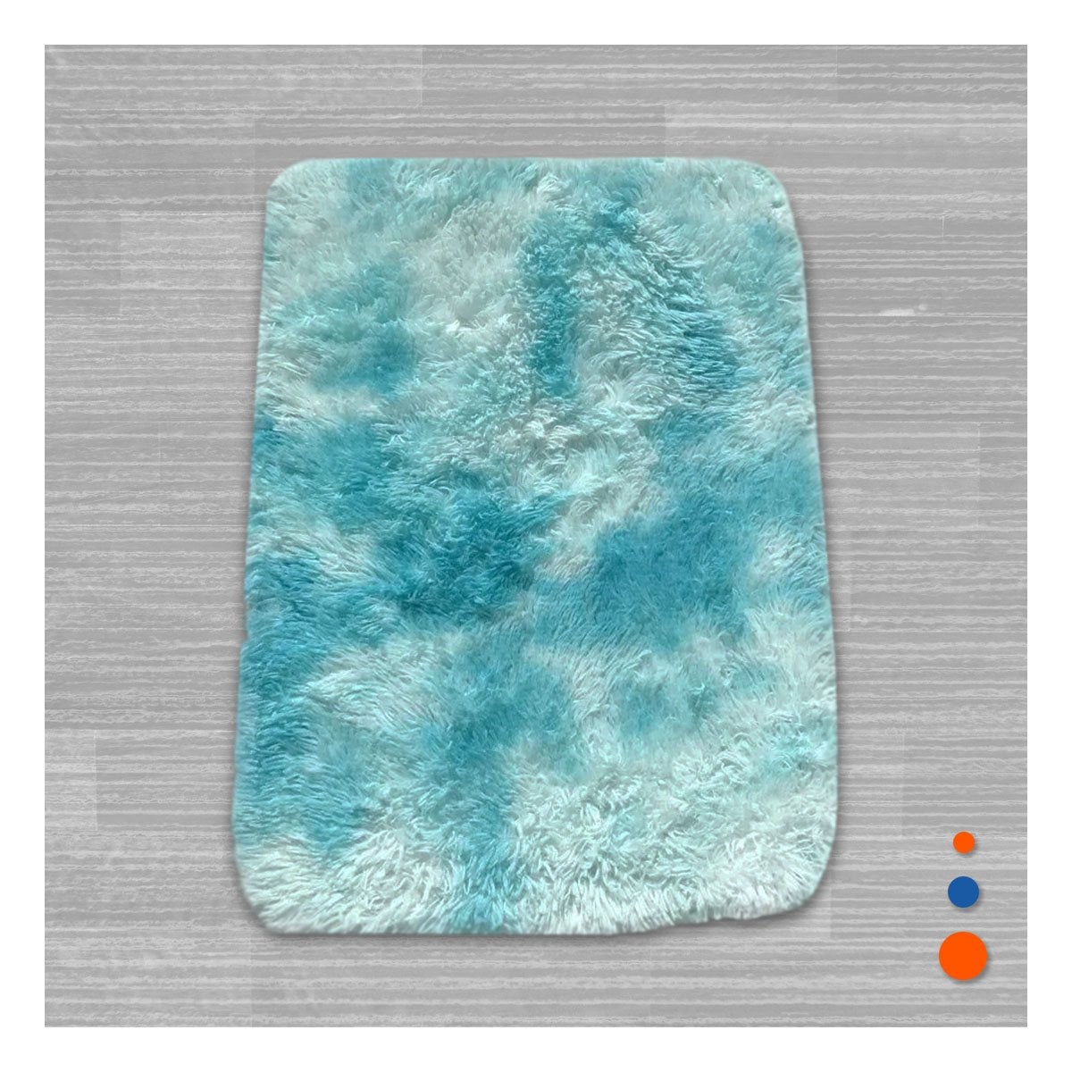 TAPETE CELESTE Y BLANCO DE PELUCHE RECTANGULAR CON DIMENSIONES 40X60CM YPAPEL REGALO - 3