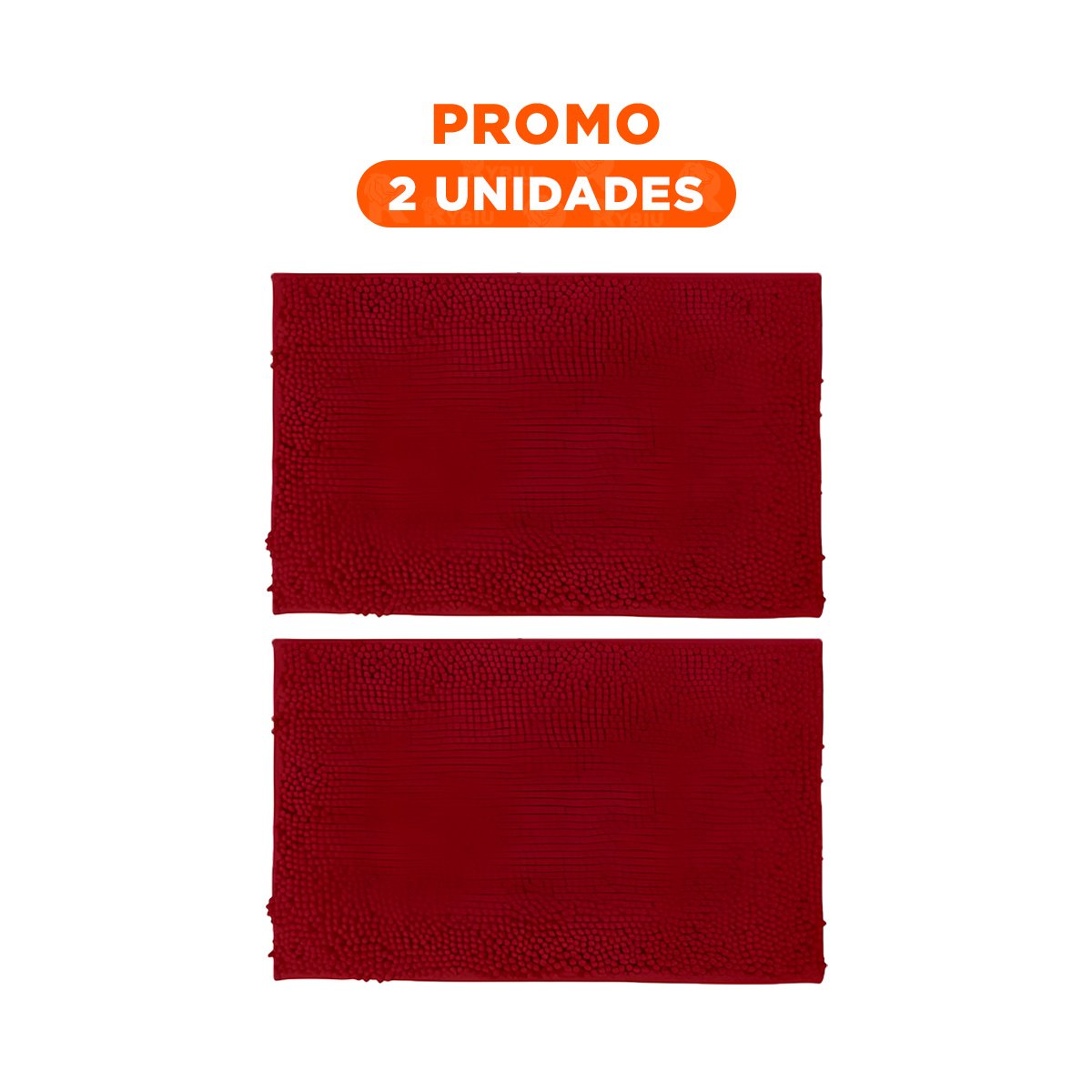 PACK2 CUBREPISO RECTANGULAR DECORATIVO DE MICROFIBRA 40X60CM GUINDA PARA CASA - 1