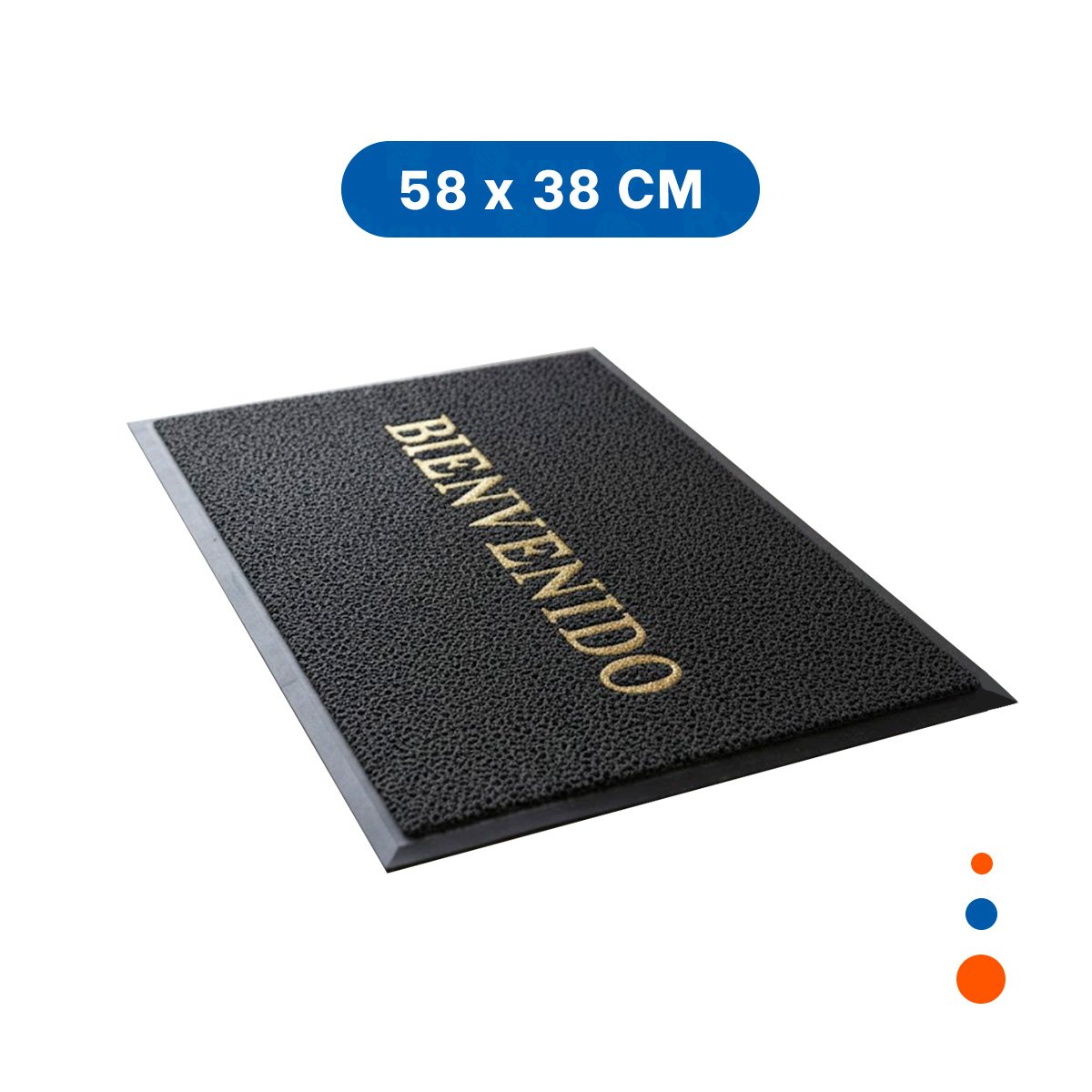 PACK4 FELPUDO RECTANGULAR BIENVENIDO PLOMO PARA DECORAR ENTRADA Y SALA Y+PAPEL REGALO - 4