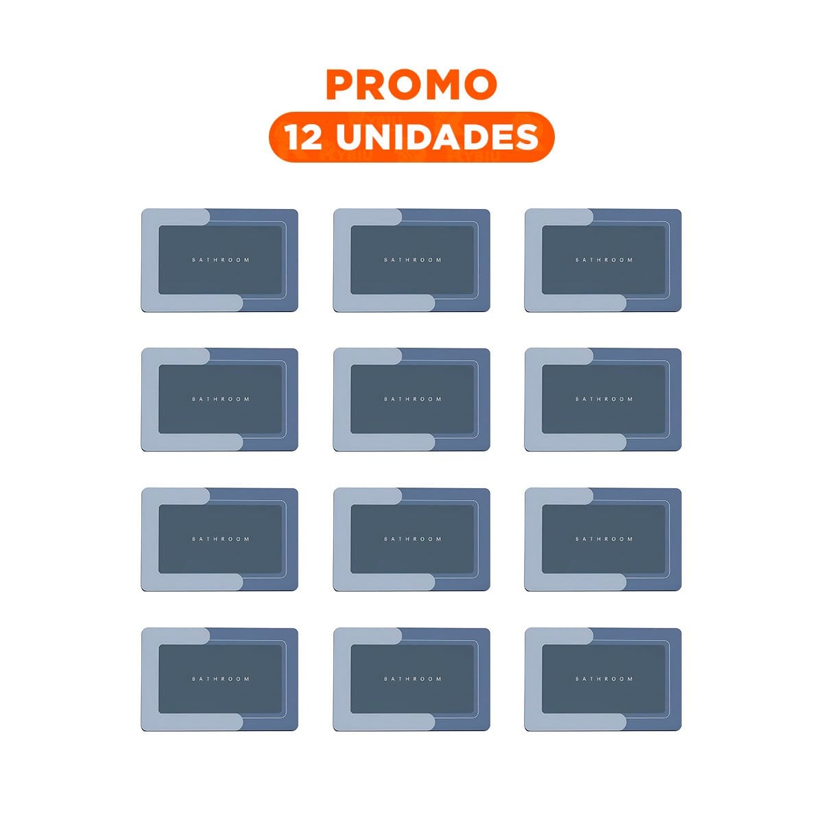 PACK12 PRESENTACION RECTANGULAR AZUL PARA BANO HOGAR CON IMAGEN SOBRIA Y+REGALO STICKER - 1