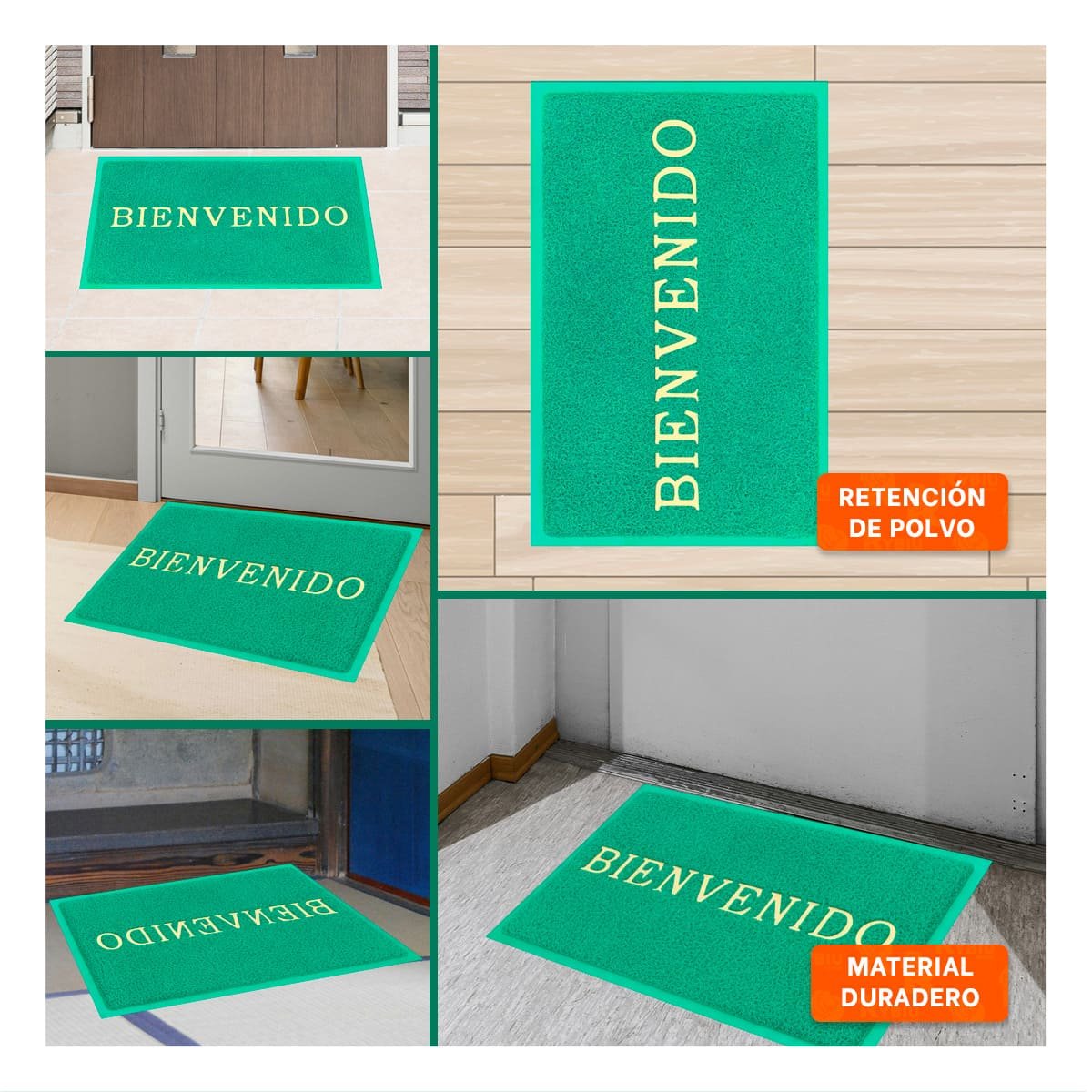 PACK6 COBERTOR RECTANGULAR BIENVENIDO VERDE PARA ENTRADA Y RECEPCION Y+PAPEL REGALO - 3
