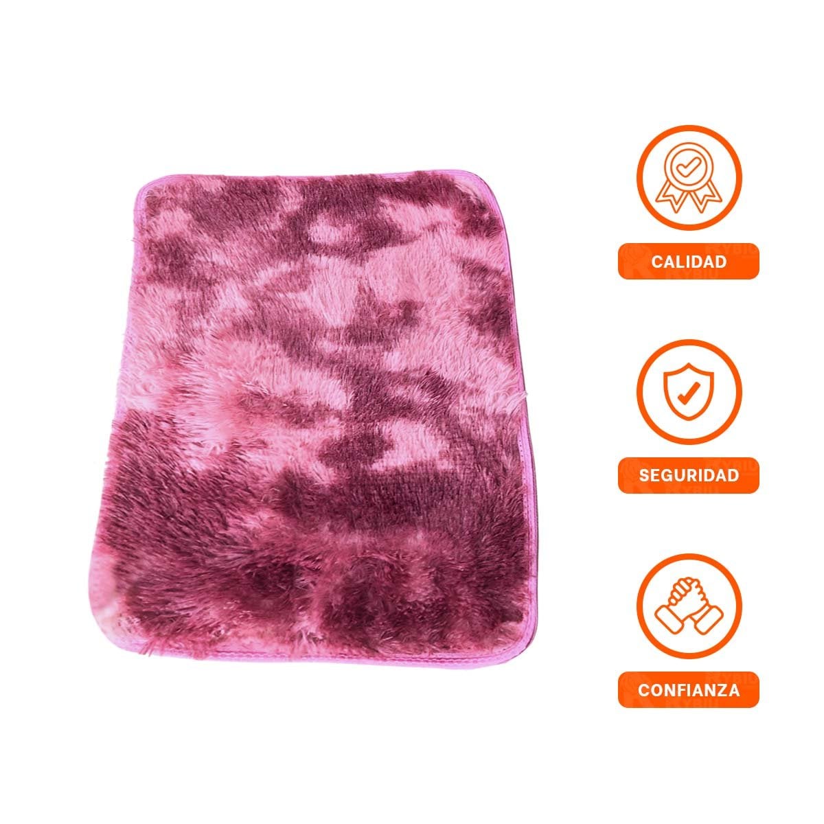 PACK6 ALFOMBRILLA DIMENSIONES 40X60 RECTANGULAR PELUCHE SUAVE GUINDA Y ROSADO YREGALO STICKER - 2